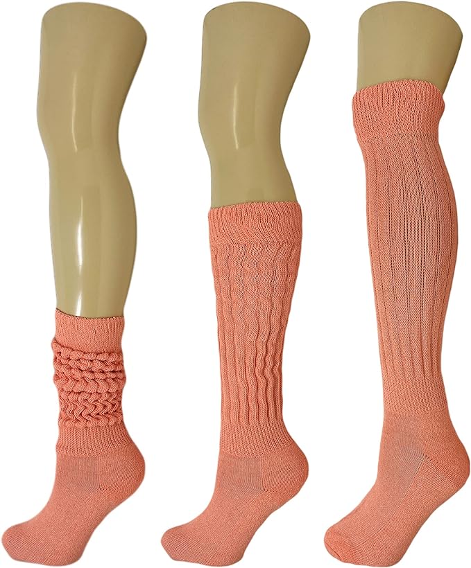 Cotton Slouch Boot Socks for Women Shoe Size 5-10 - 3 Pairs