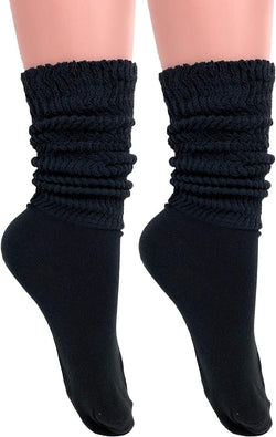 Women's Cotton Lightweight Slouch Socks, Extra Thin, 2 Pairs, Size 9-11