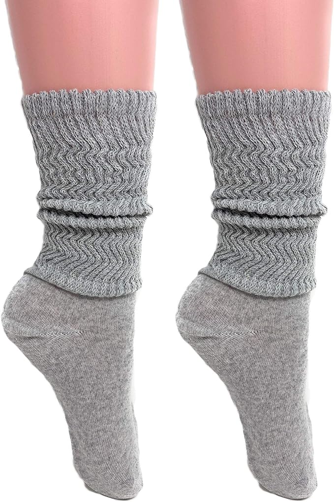 Women's Cotton Lightweight Slouch Socks, Extra Thin, 2 Pairs, Size 9-11