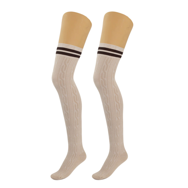 1 Pair - Thigh High Knitted Socks for Women Over Knee Long Boot Socks