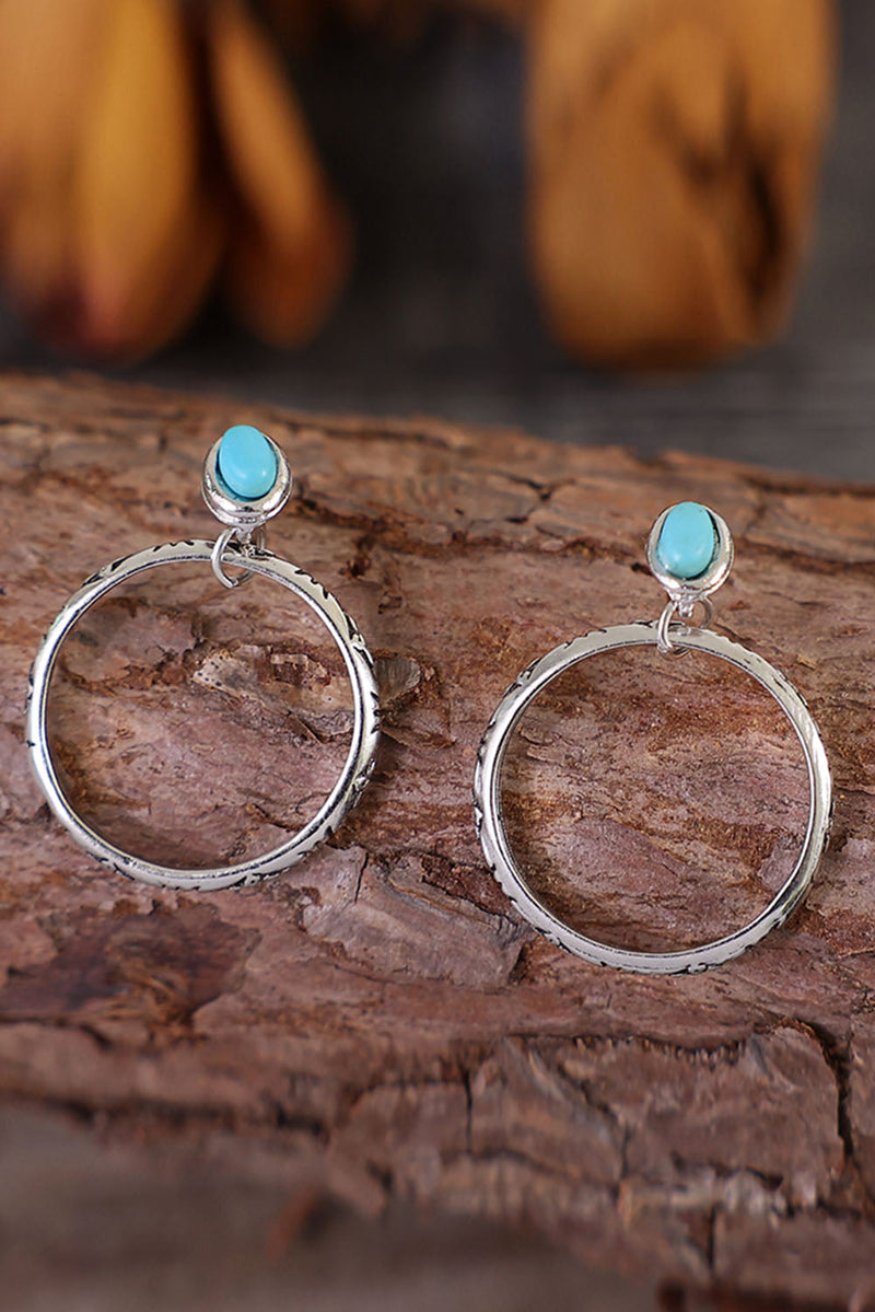 Bold Ring Turquoise Stud Earrings