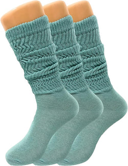 Women's Slouch Knee High Socks, 3 Pairs, Size 9-11, Soft and Breathable