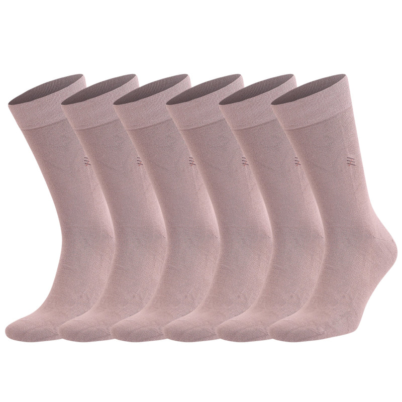 Men's Bamboo Dress Socks With Reinforced Seamless Toe, Crew Length, Size 8-11.5