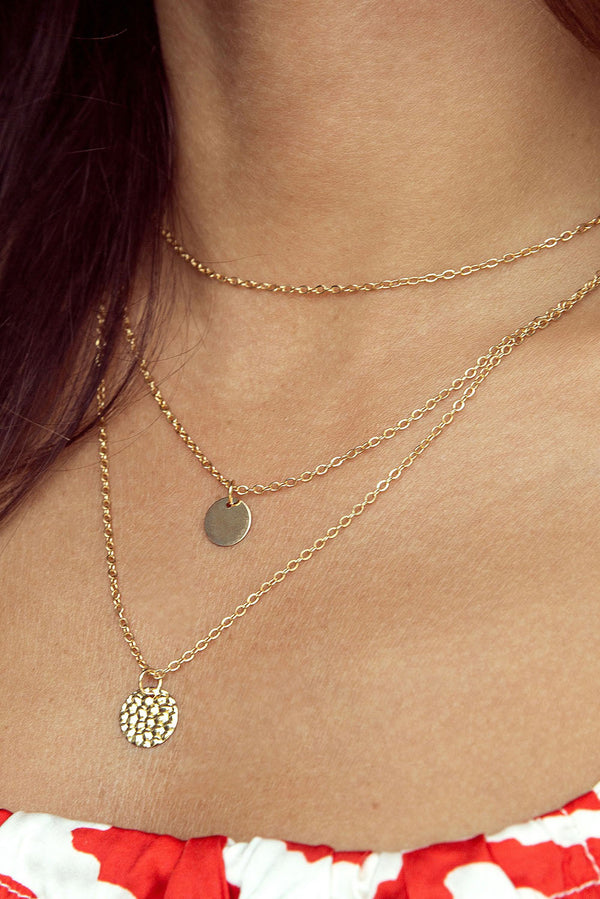 Multi-Layered Round Pendant Necklace