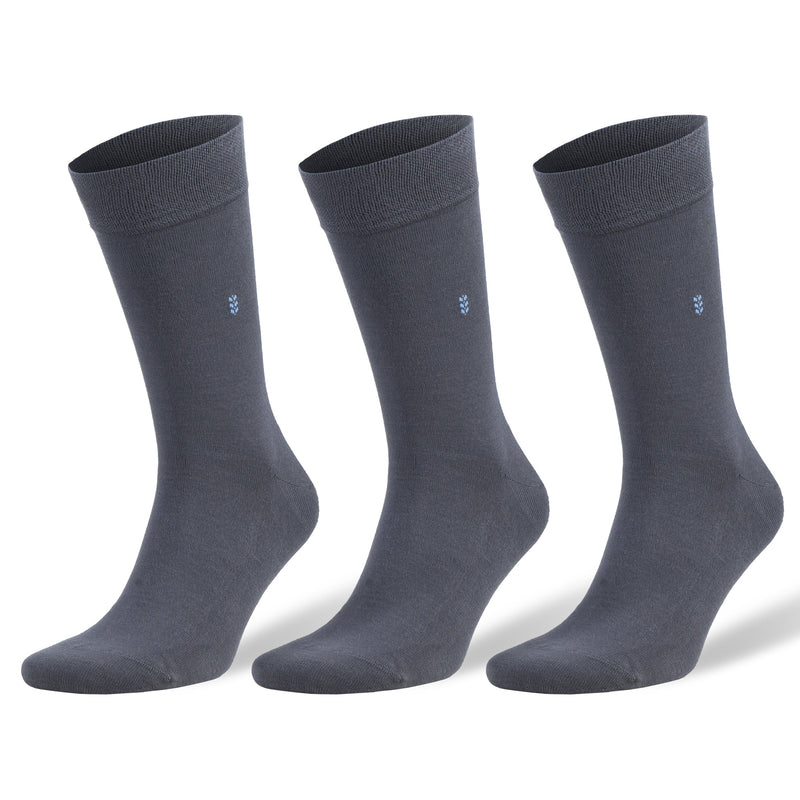 Men's Bamboo Dress Socks With Reinforced Seamless Toe, Crew Length, Size 8-11.5