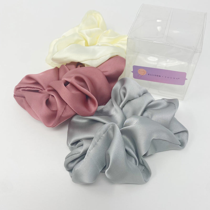 Soft and Full Satin Scrunch Set of 3