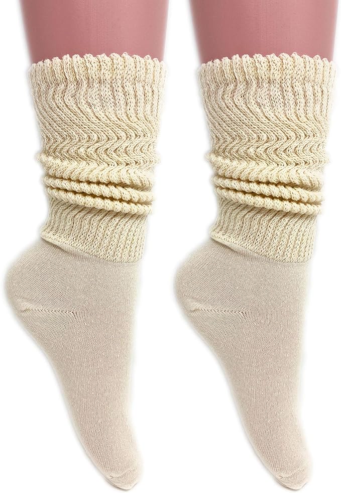 Women's Cotton Lightweight Slouch Socks, Extra Thin, 2 Pairs, Size 9-11