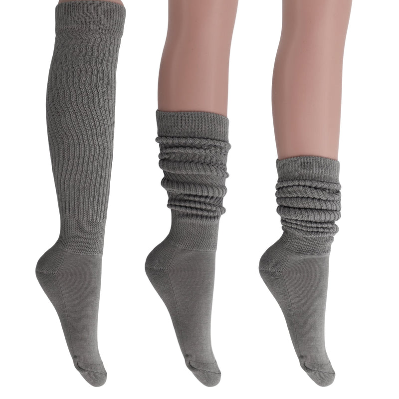 Women's Extra Long Heavy Slouch Cotton Socks 3 Pairs