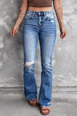 Angelina Distressed Flare Jeans