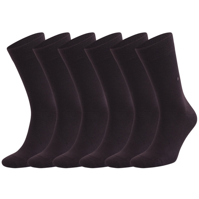 Men's Bamboo Dress Socks With Reinforced Seamless Toe, Crew Length, Size 8-11.5