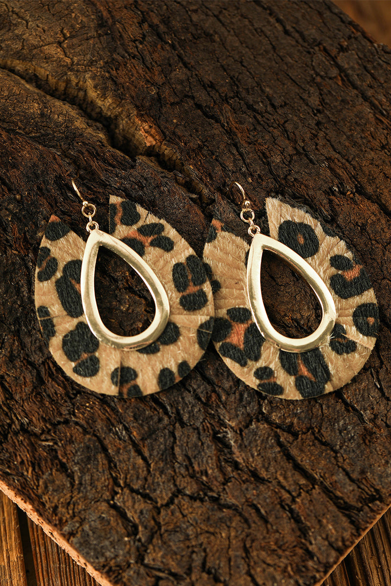 Leopard Print Hollow Out Drop Earrings