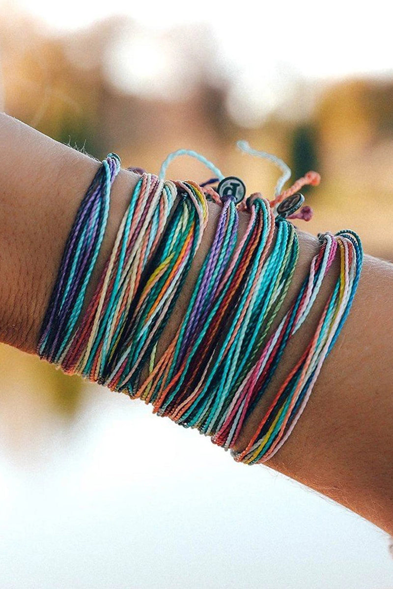 Multi Colors Wax Rope Woven Bracelet Set