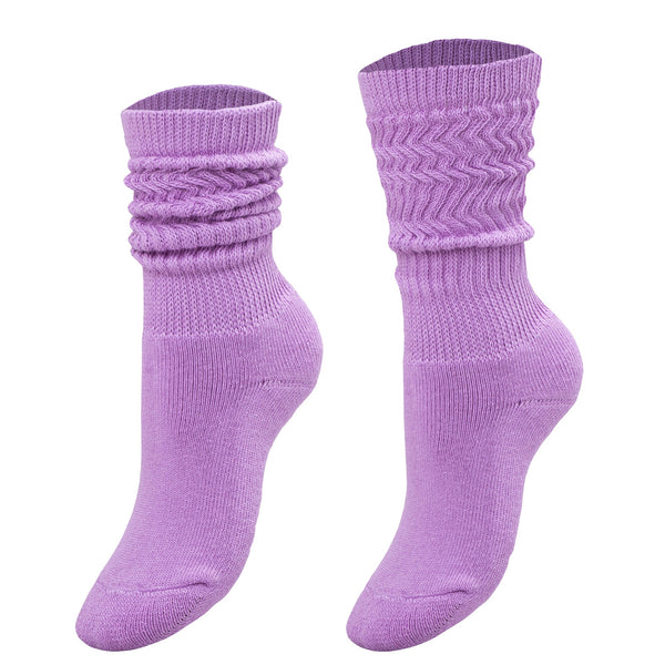 Kids Cotton Knee High Slouch Socks, 1 Pair, Ages 3-15, Elastic & Breathable