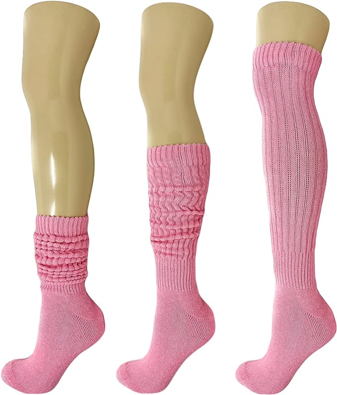 Cotton Slouch Boot Socks for Women Shoe Size 5-10 - 3 Pairs