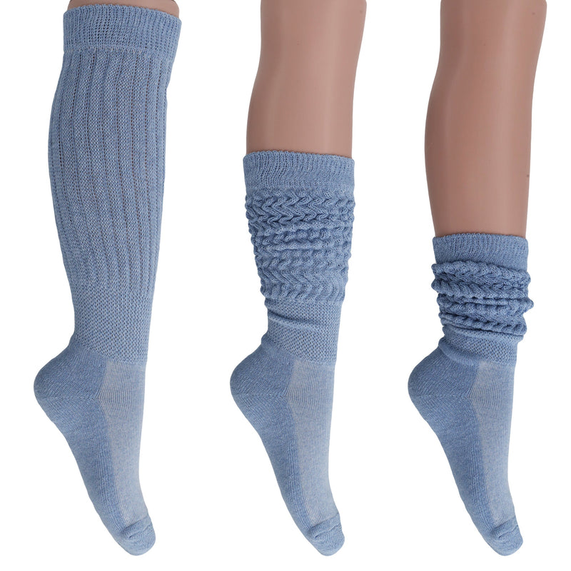 Women's Extra Long Heavy Slouch Cotton Socks 3 Pairs