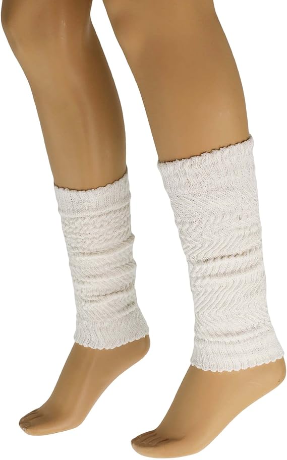 1 Pair - Cotton Leg Warmers Boot Socks Retro Style Knitted Retro Baggy