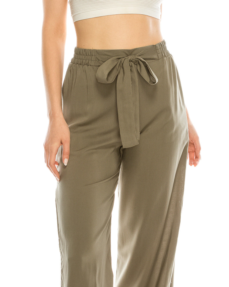 ZIMEGO  Mid or High Waist Cropped Skinny or Wide Leg Trouser Pants Culottes