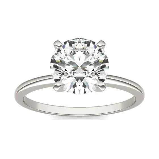 2 CTW Round Lab Grown Diamond Solitaire Engagement Ring 14K White Gold (G-Vs)