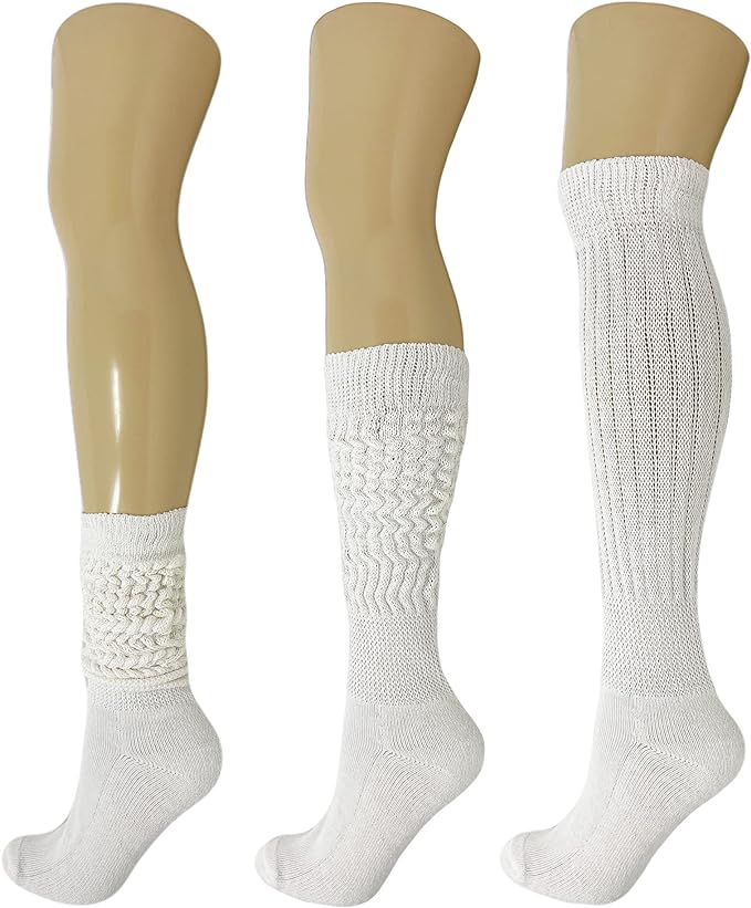 Cotton Slouch Boot Socks for Women Shoe Size 5-10 - 3 Pairs