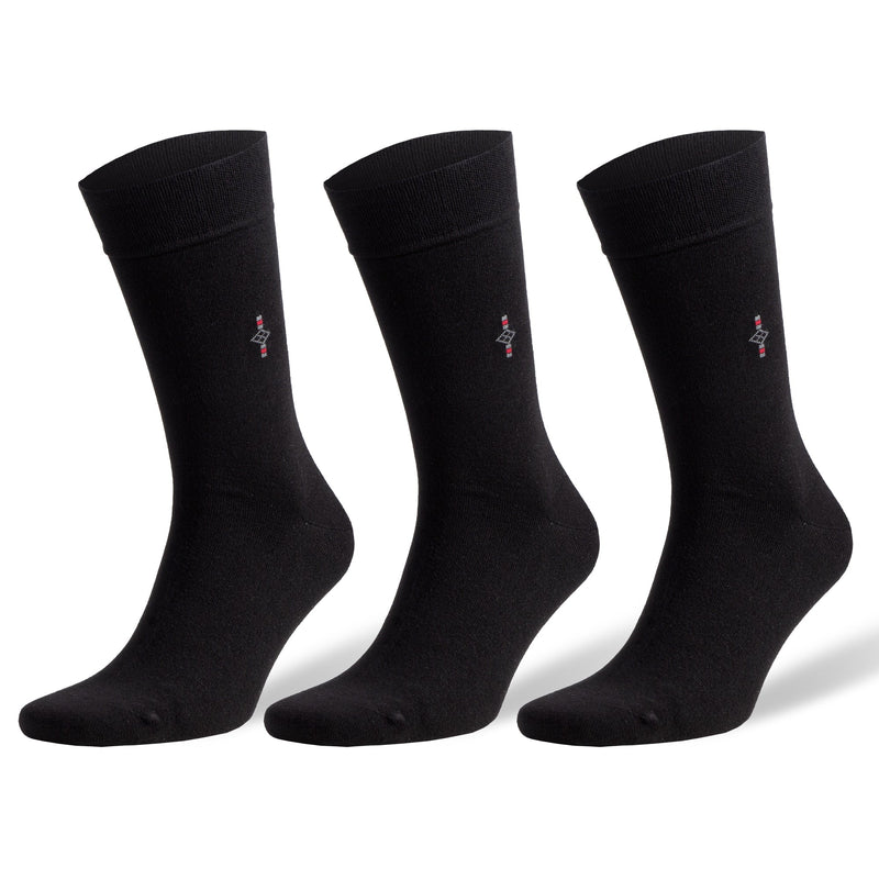 Men's Bamboo Dress Socks With Reinforced Seamless Toe, Crew Length, Size 8-11.5