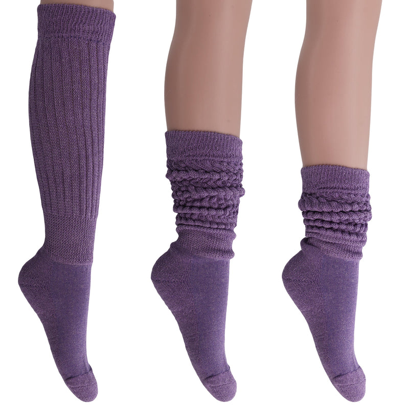 Women's Extra Long Heavy Slouch Cotton Socks 3 Pairs