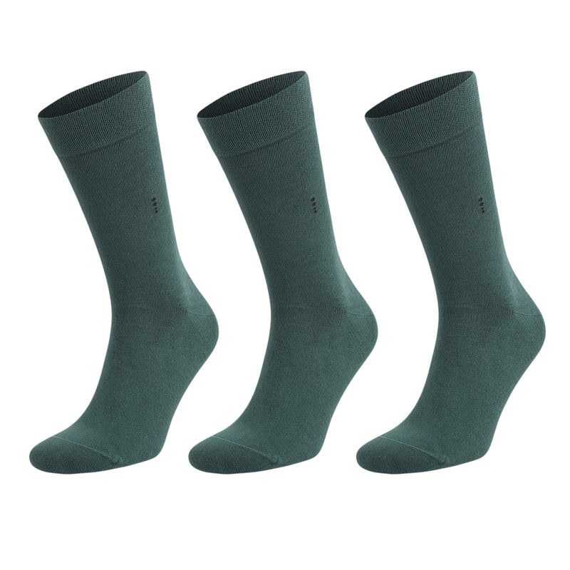 Men's Bamboo Dress Socks With Reinforced Seamless Toe, Crew Length, Size 8-11.5