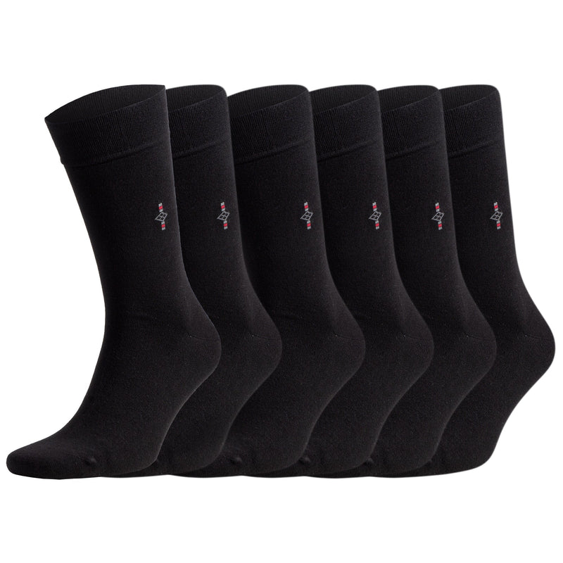 Men's Bamboo Dress Socks With Reinforced Seamless Toe, Crew Length, Size 8-11.5