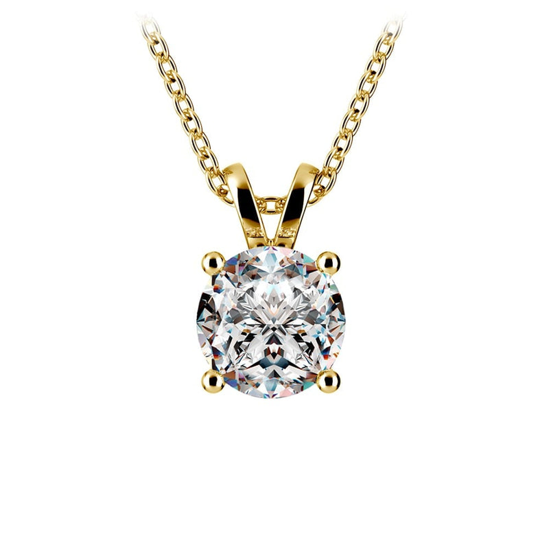 1.00 CTW  Lab Grown Diamond Pendant Clarity Round Cut 14K White or Yellow Gold