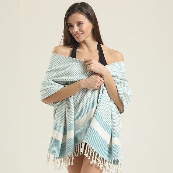 Turkish Beach Towels Oversized Extra Large (S5 - Petrol Blue)