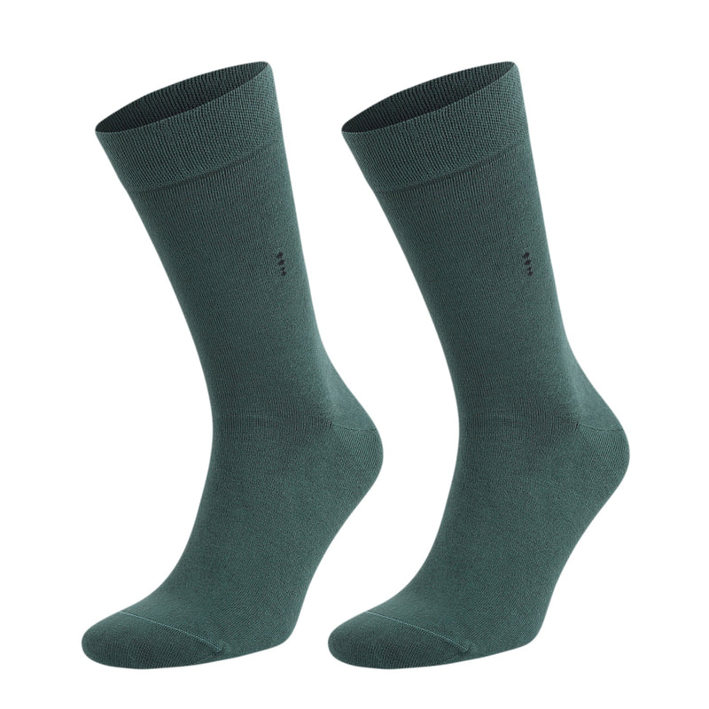 Men's Bamboo Dress Socks With Reinforced Seamless Toe, Crew Length, Size 8-11.5