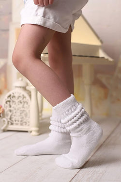 Kids Cotton Knee High Slouch Socks, 3 Pairs, Ages 3-15, Elastic & Breathable