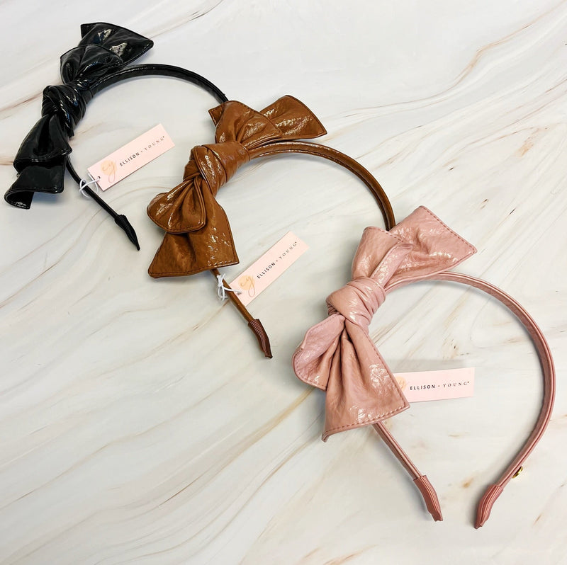 Patent Double Bow Headband