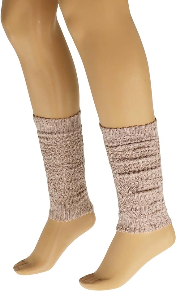 1 Pair - Cotton Leg Warmers Boot Socks Retro Style Knitted Retro Baggy