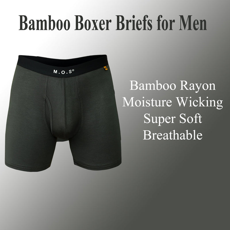 Bamboo Boxer Briefs for Men With Pouch Breathable Short Boxer 3 Pack