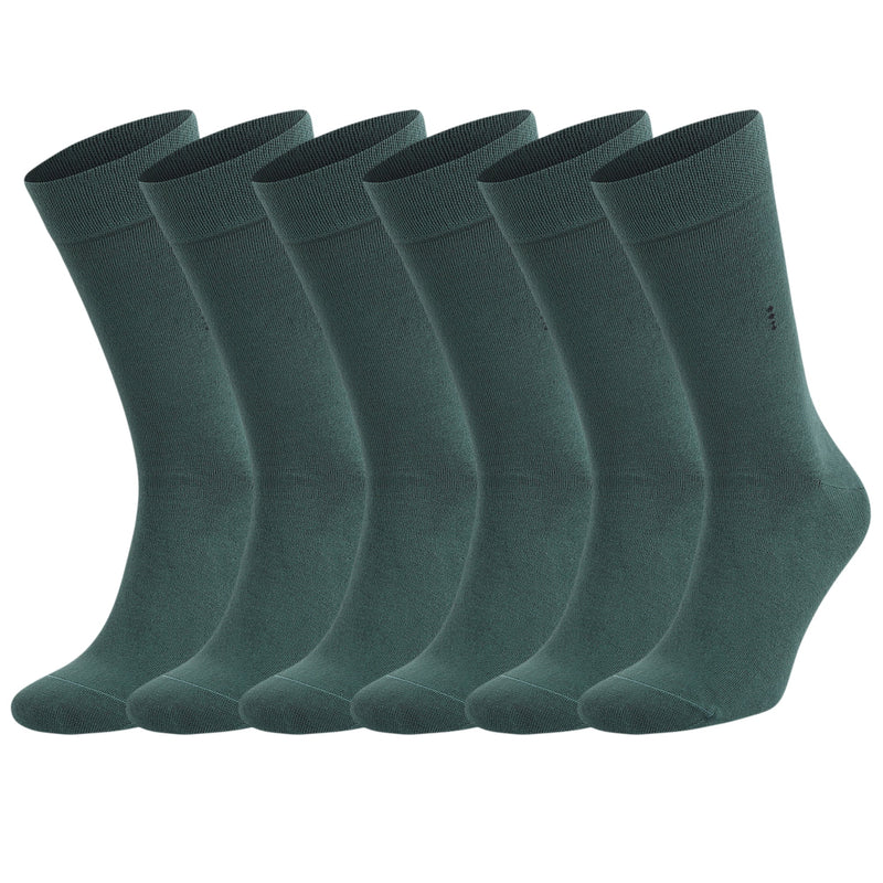 Men's Bamboo Dress Socks With Reinforced Seamless Toe, Crew Length, Size 8-11.5