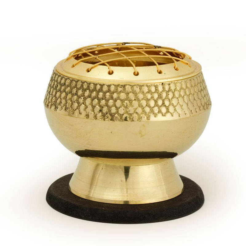 Embossed Brass Burner, Medium Base, Net Top