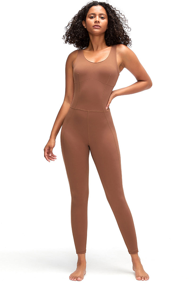 Crisscross Wide Strap Active Jumpsuit