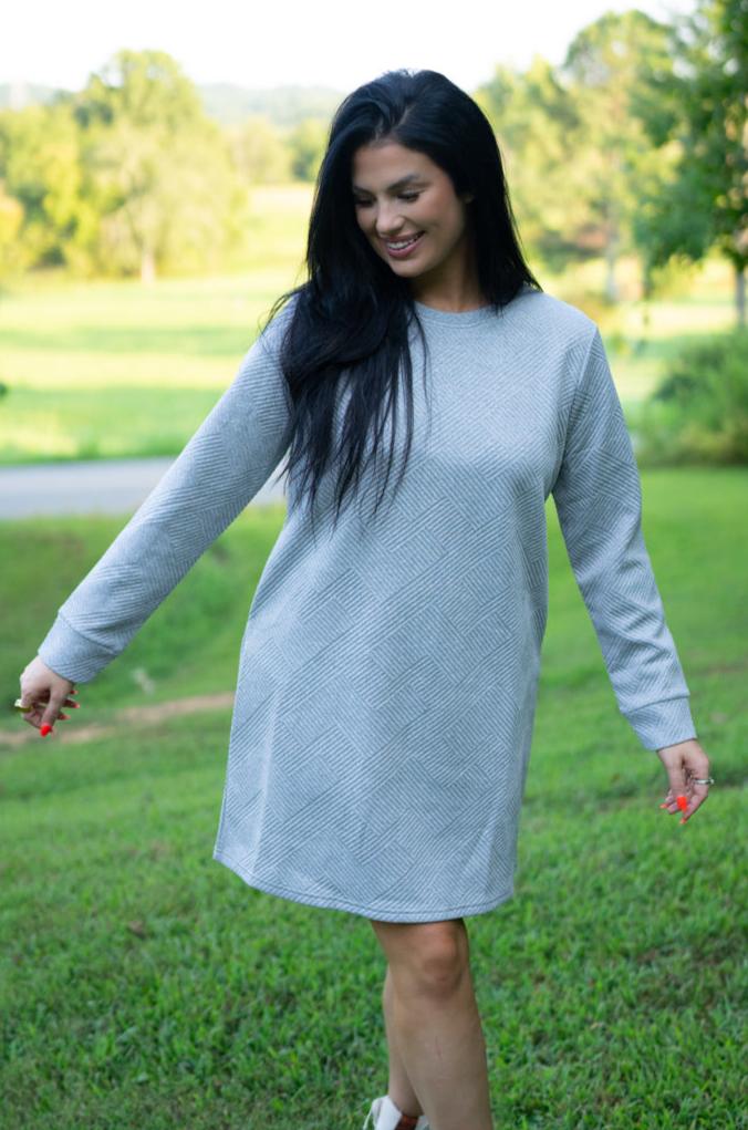 Quincy Textured Long Sleeve Dress