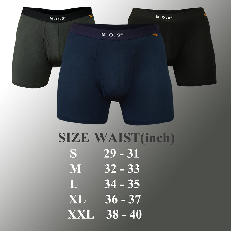 Bamboo Boxer Briefs for Men With Pouch Breathable Short Boxer 3 Pack