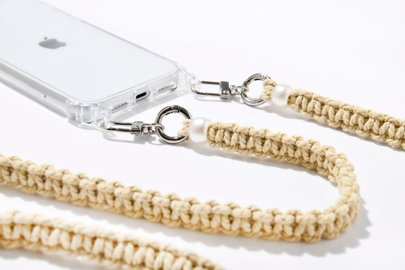 Marrakesh Phone Strap Silver - Beige