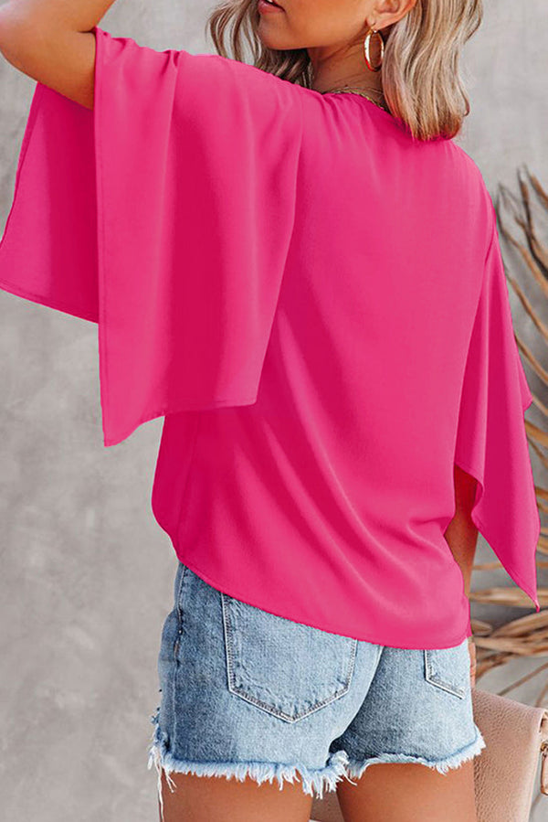 Hadley Flounce Bell Sleeve v Neck Blouse