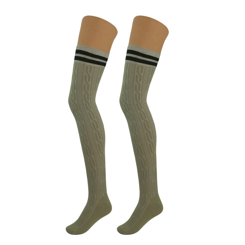 1 Pair - Thigh High Knitted Socks for Women Over Knee Long Boot Socks