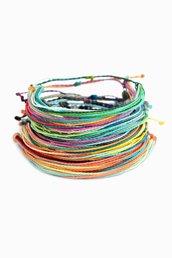 Multi Colors Wax Rope Woven Bracelet Set