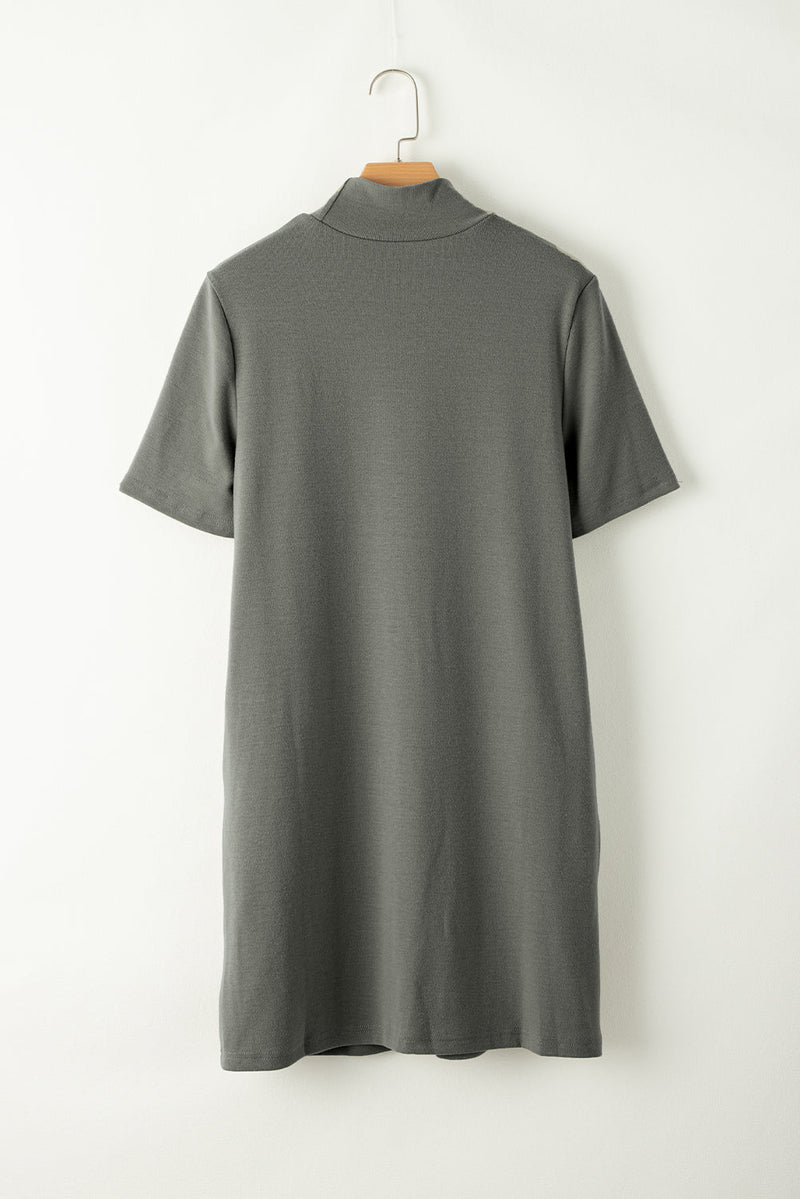 Asha High Neck Cross Seam T-Shirt Dress