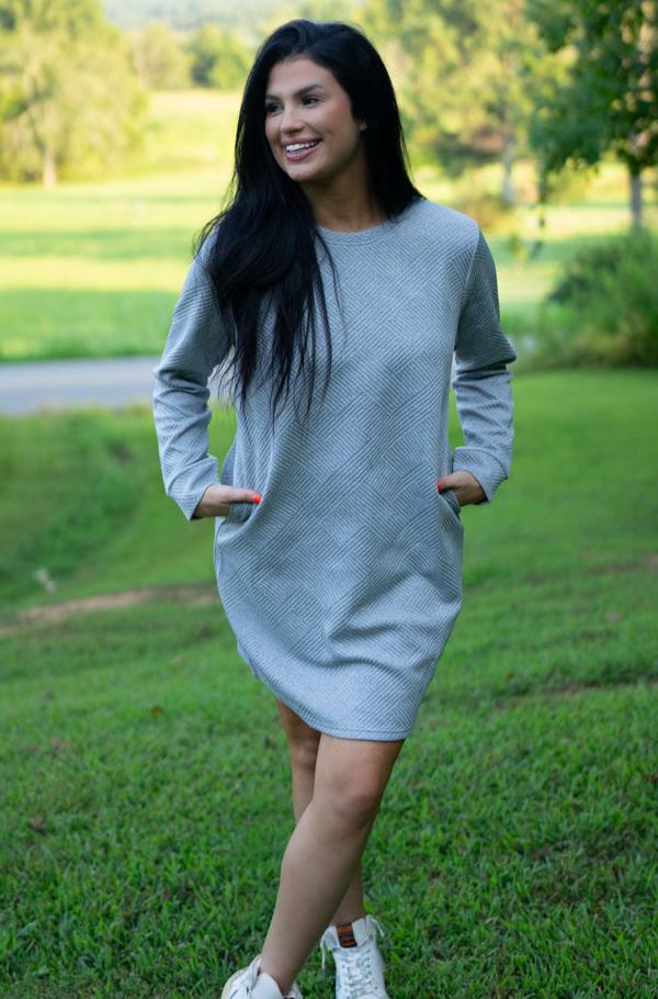 Quincy Textured Long Sleeve Dress