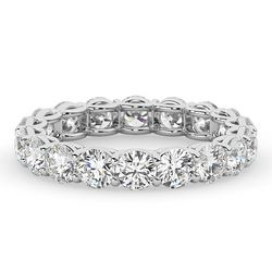 2 CTW Round Lab Grown Diamond Eternity Band in 14K White Gold (F-Vs)