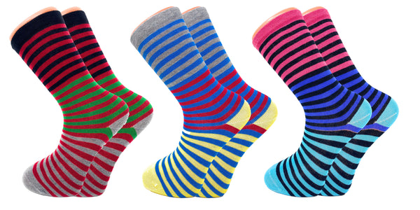 3 Pairs - Colorful Funny Socks Novelty Crazy Cotton Crew Dress Socks