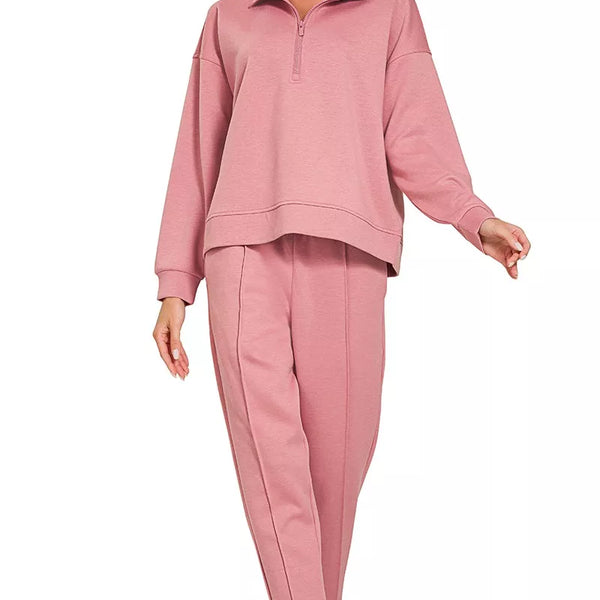 Zenana Scuba Half Zip Pullover and Jogger Set – Boho Jeans