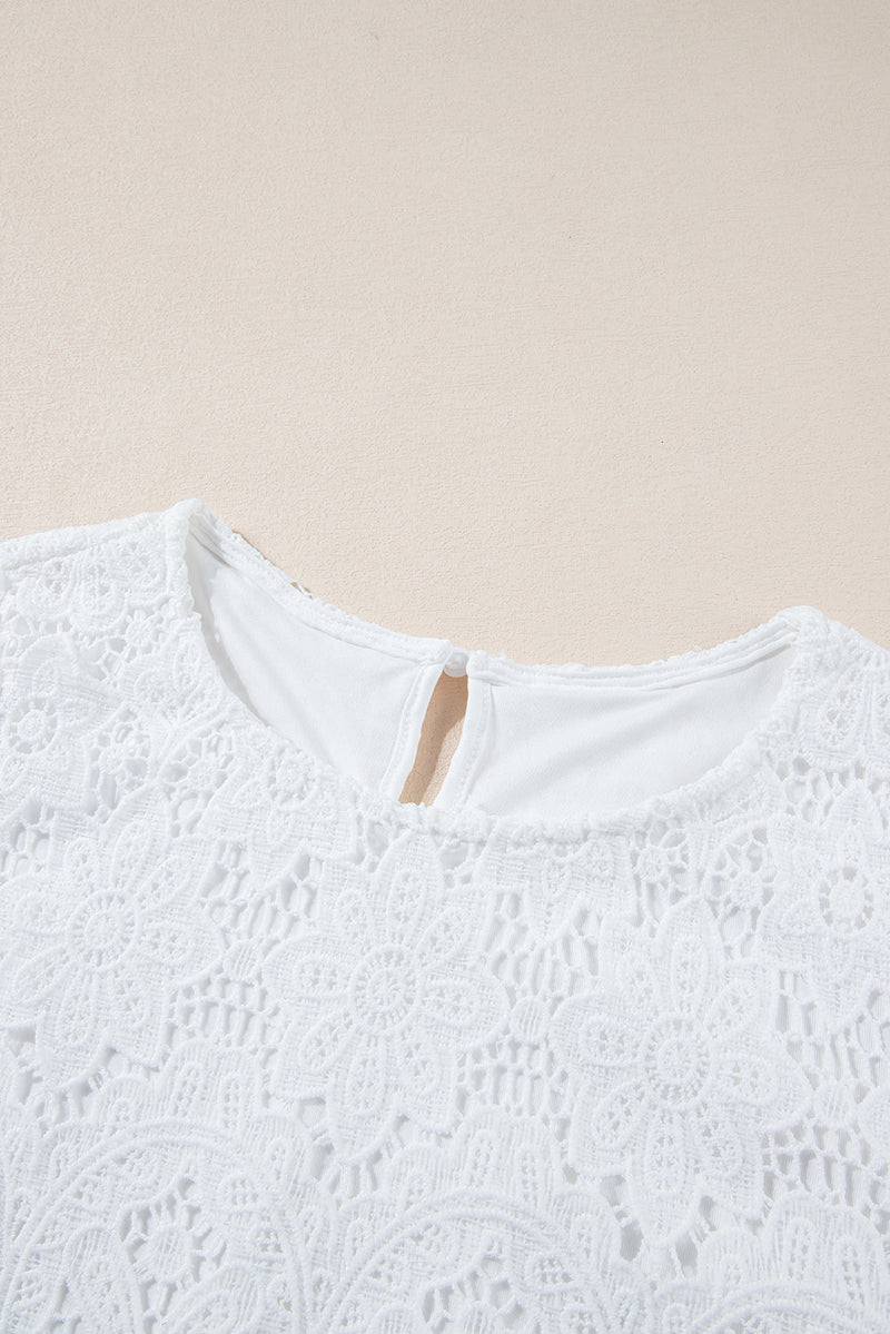 Kataleya Crochet Lace Short Sleeve Blouse