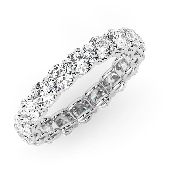 2 CTW Round Lab Grown Diamond Eternity Band in 14K White Gold (F-Vs)